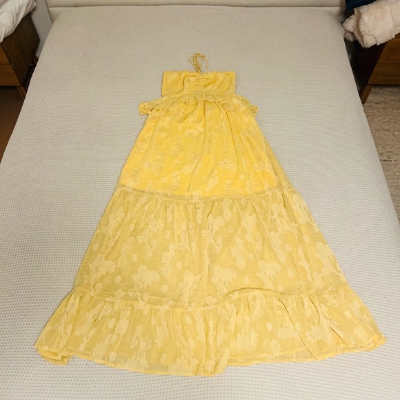 Yellow Strapless Maxi Dress Floral - Picture 2 of 6